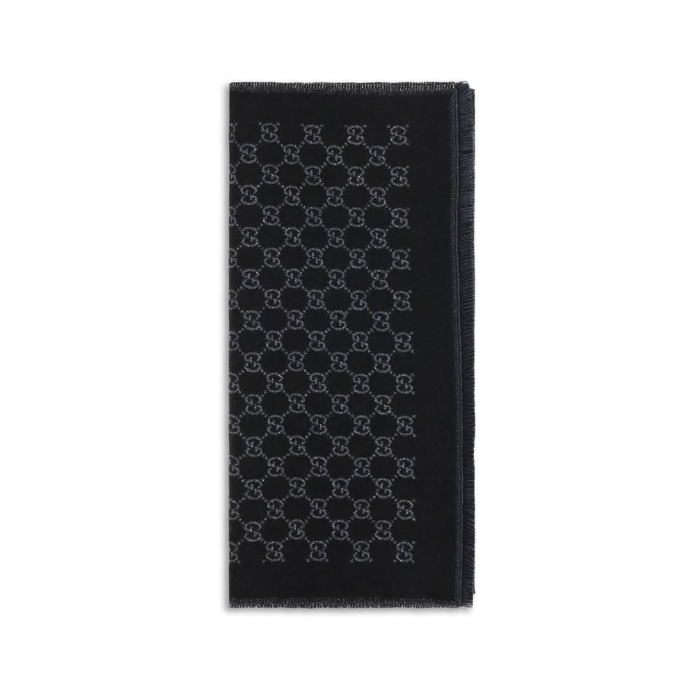 Black Wool Oves Aries Foulard