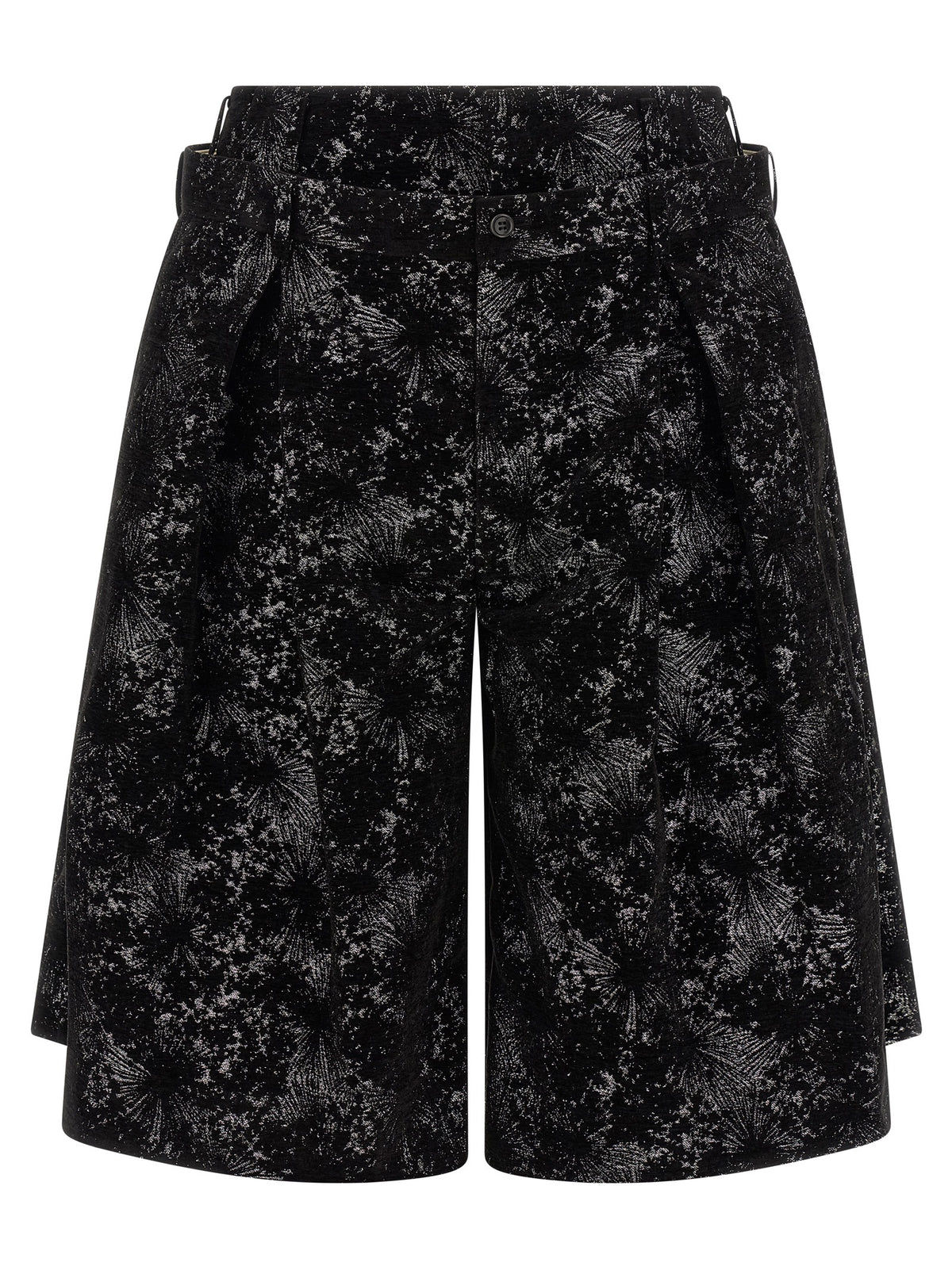 Black Polyester Bermuda Shorts