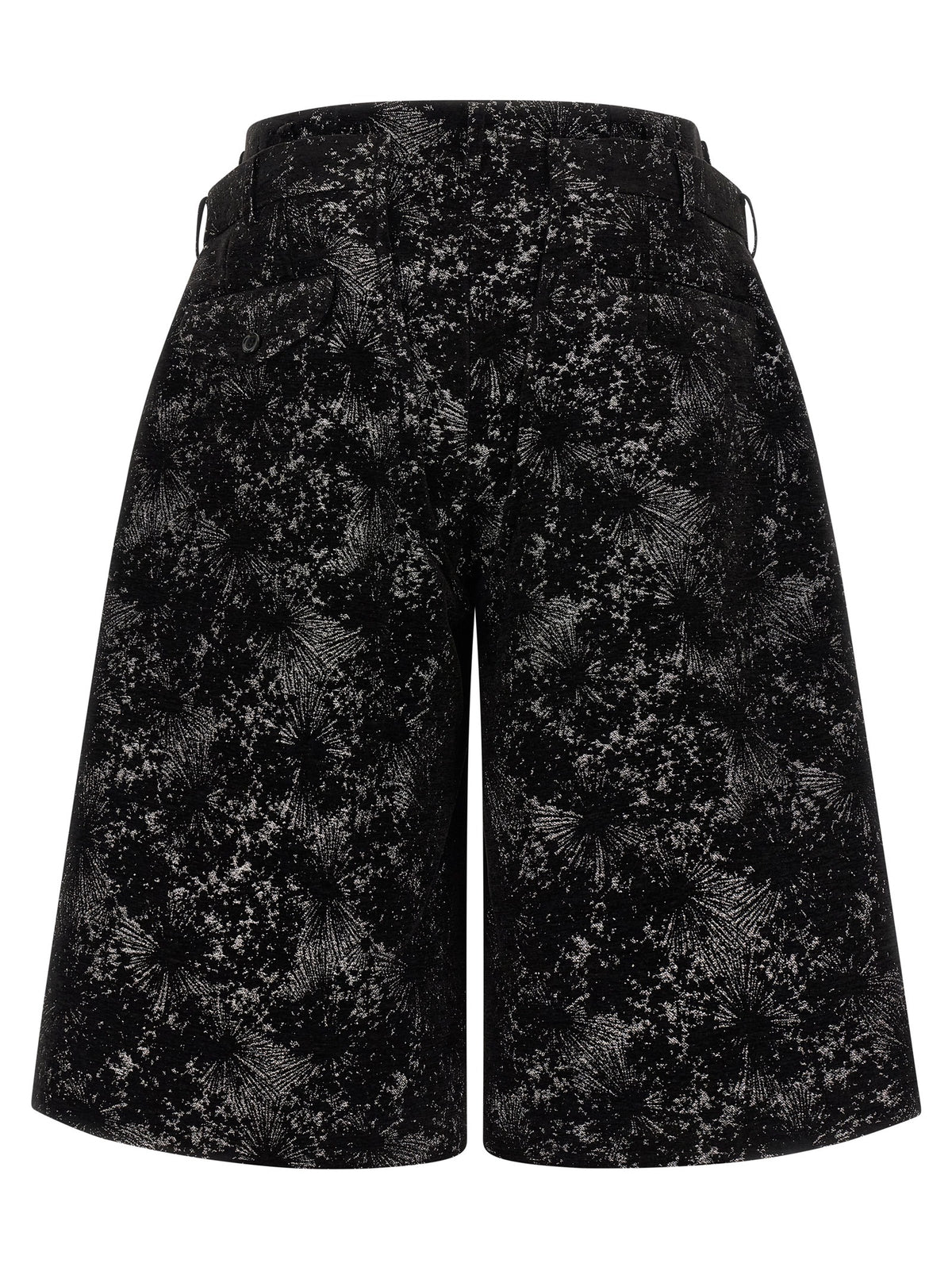 Black Polyester Bermuda Shorts