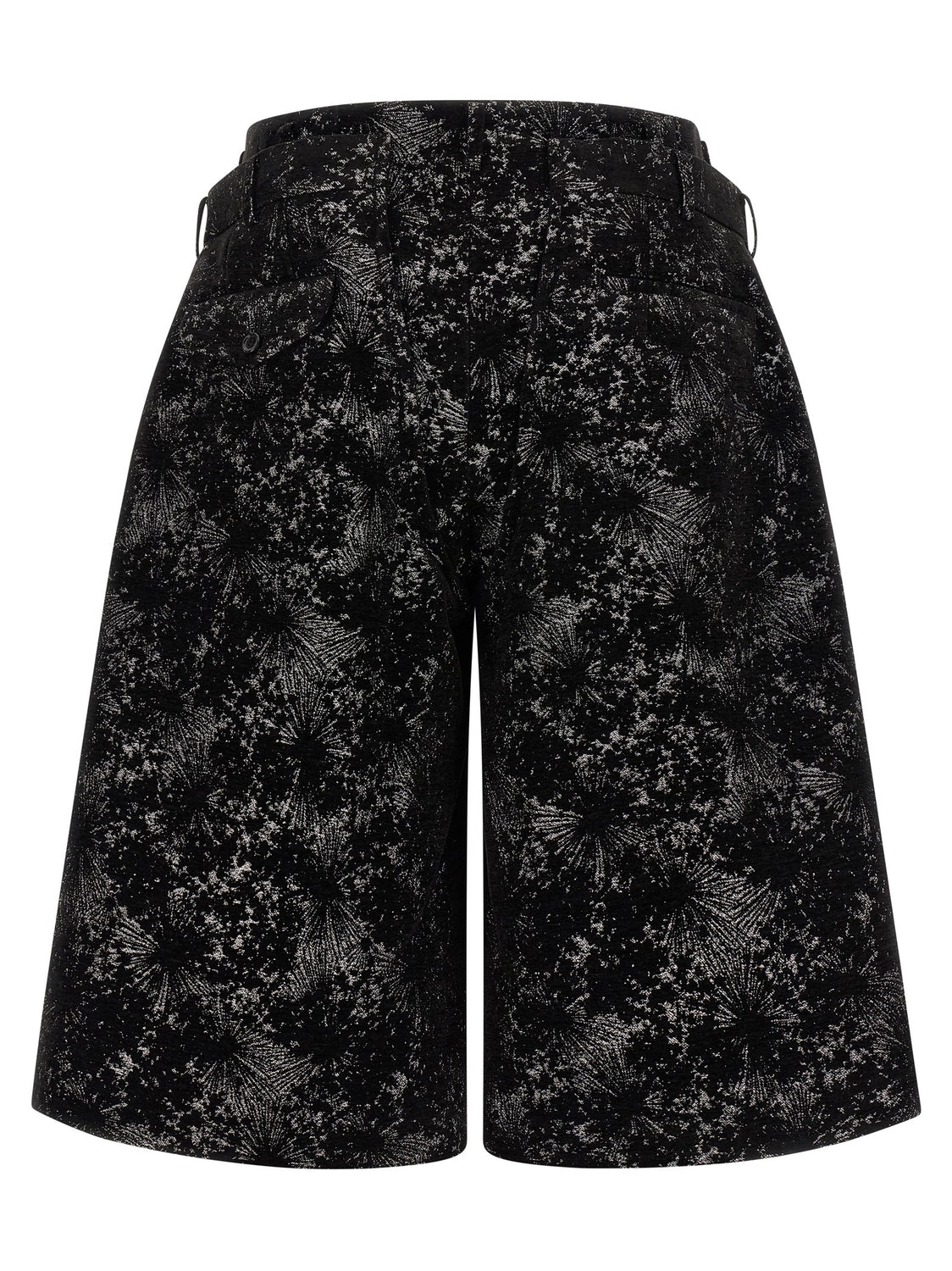 Black Polyester Bermuda Shorts