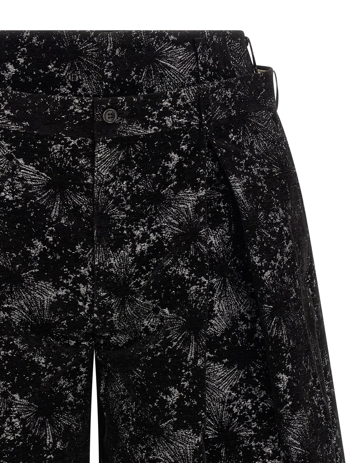 Black Polyester Bermuda Shorts