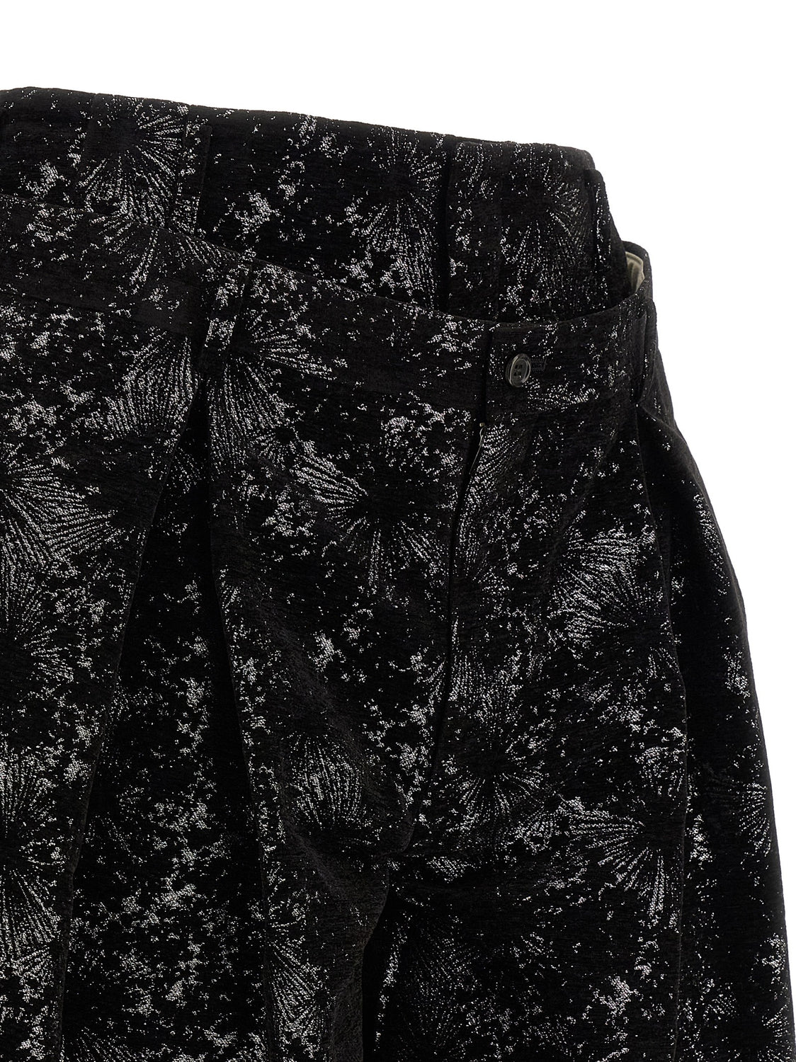Black Polyester Bermuda Shorts