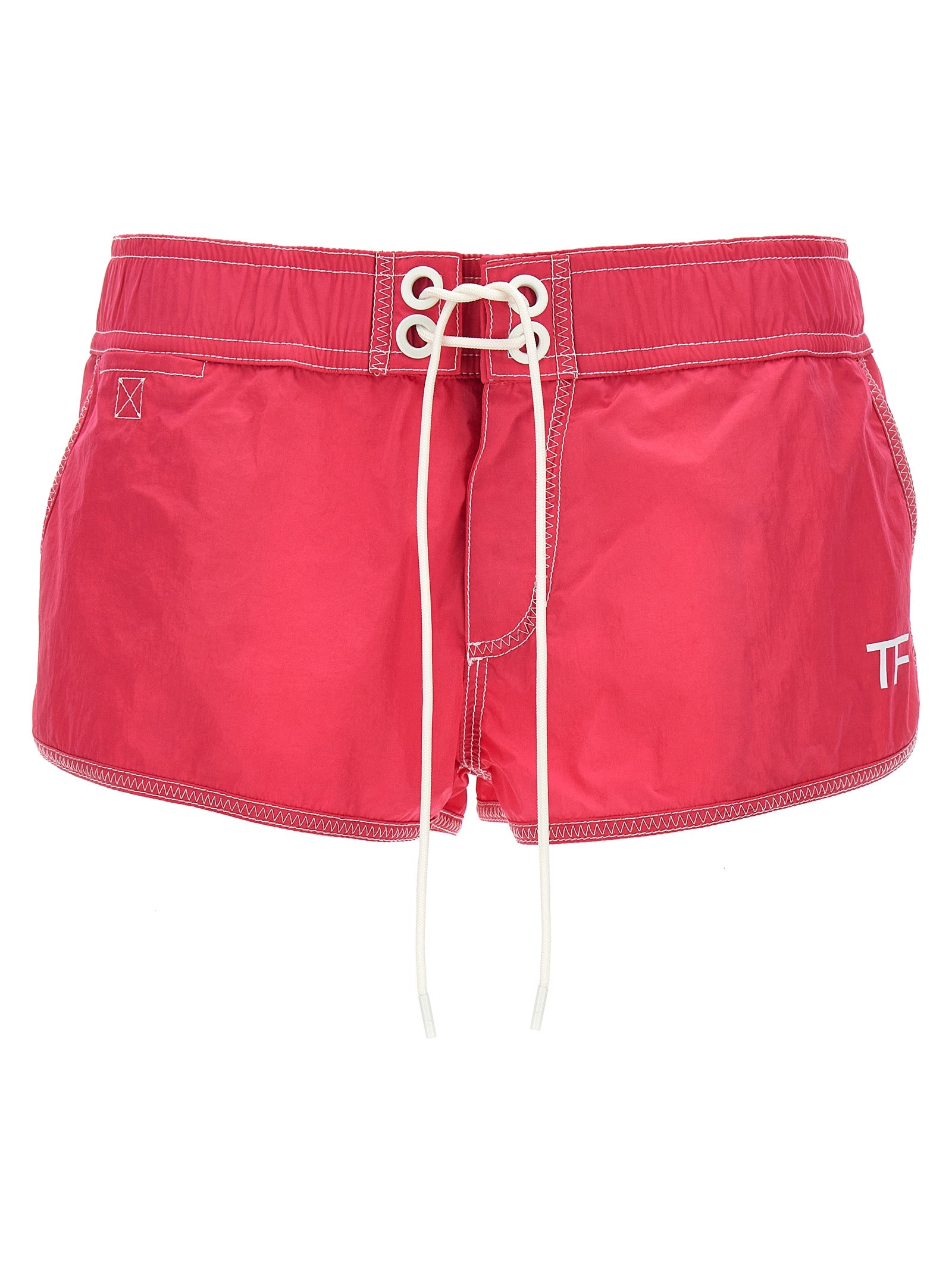 Fuchsia Polyamide Bermuda Shorts