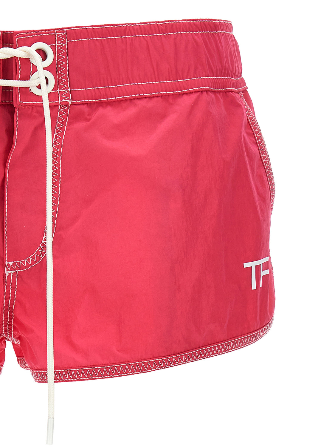 Fuchsia Polyamide Bermuda Shorts