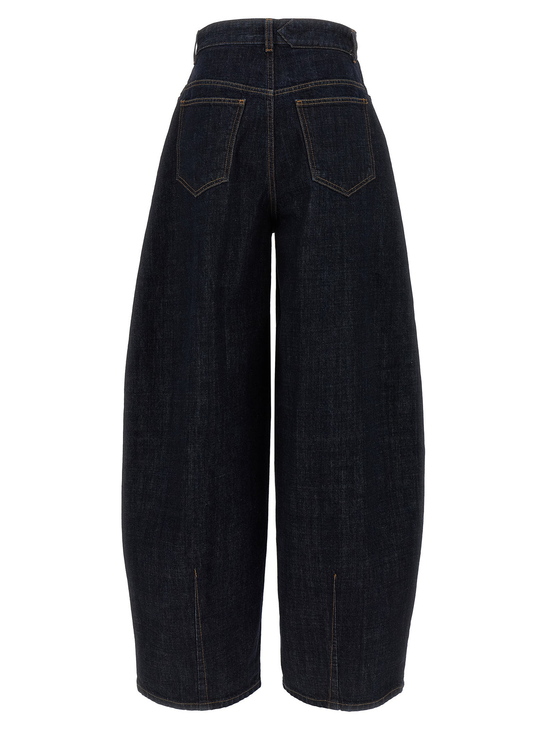 Blue Cotton High-Waisted Jean