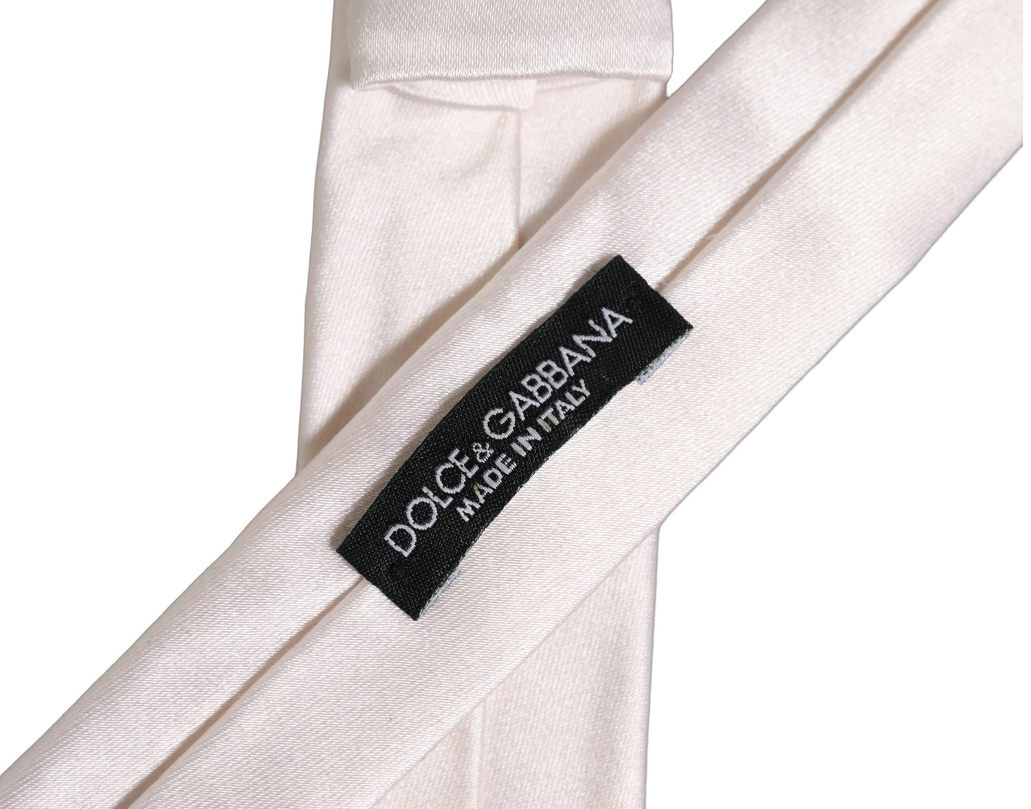 Men Off White Silk Satin Adjustable Tied Necktie Tie