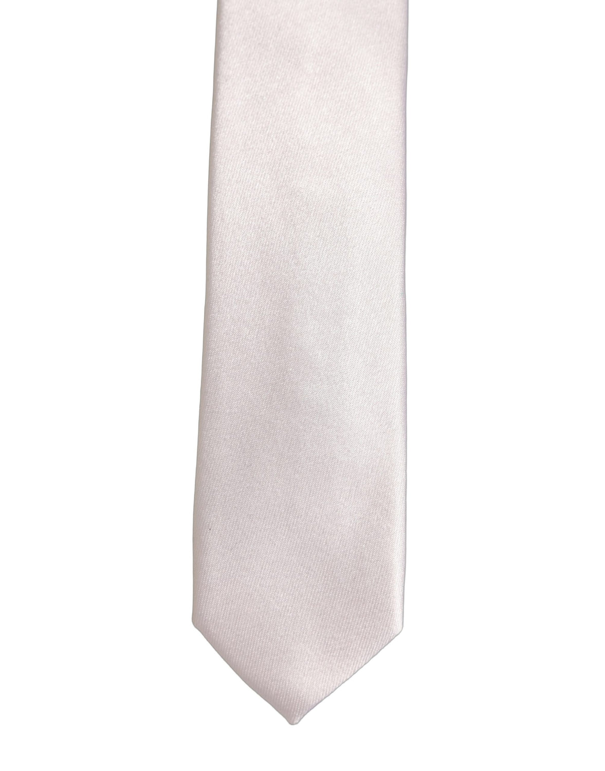Men Off White Silk Satin Adjustable Tied Necktie Tie