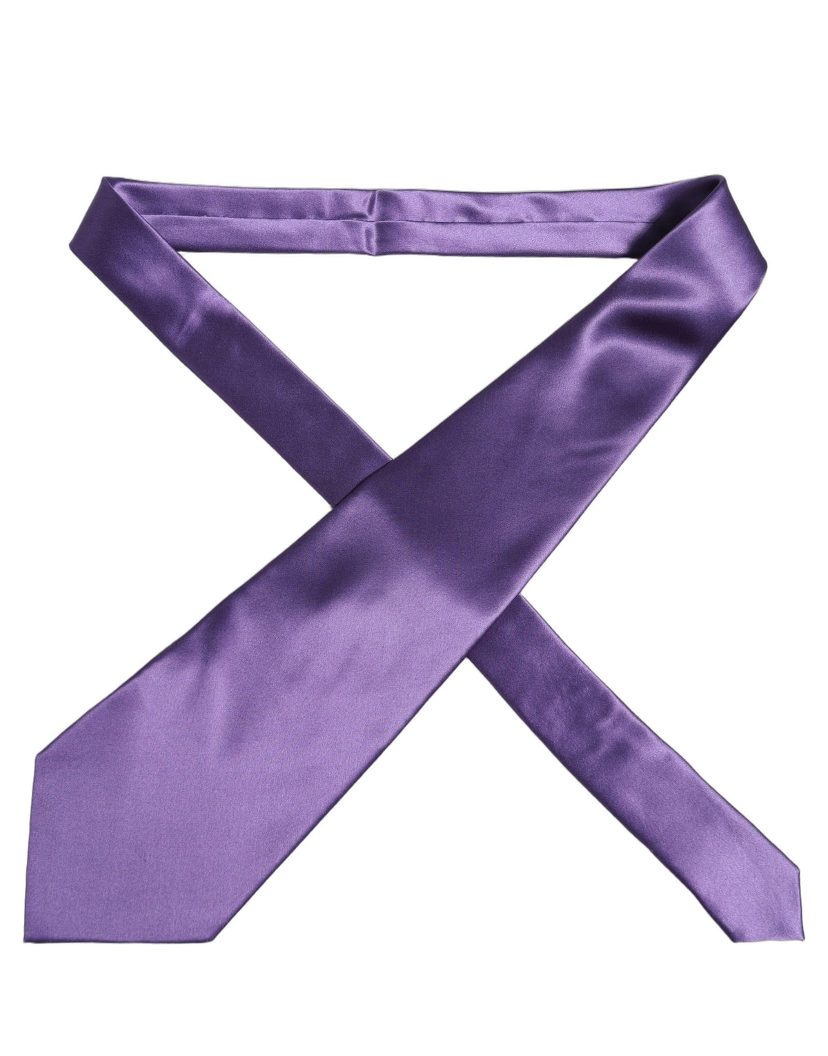 Men Purple Satin Silk Blend Adjustable Tied Necktie Tie