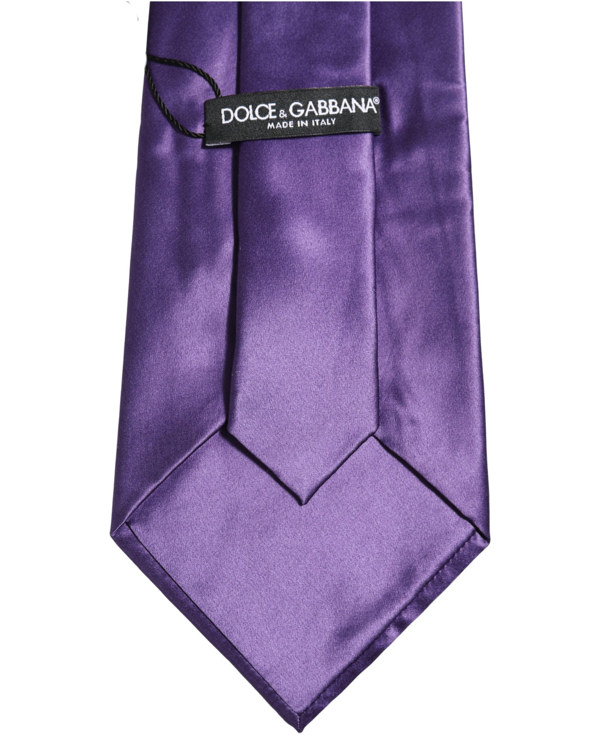 Men Purple Satin Silk Blend Adjustable Tied Necktie Tie