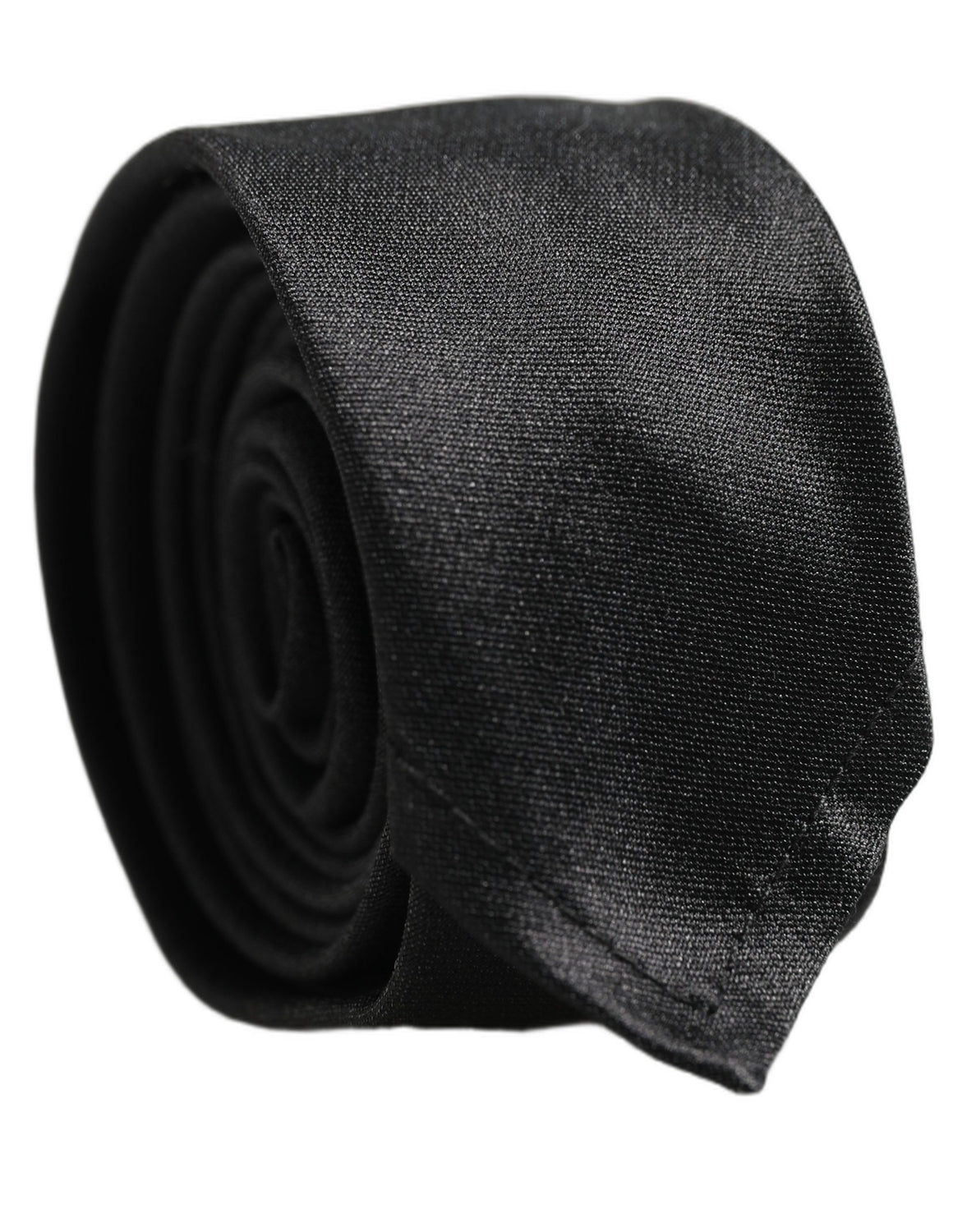 Men Black Satin Silk Classic Adjustable Tied Necktie Tie