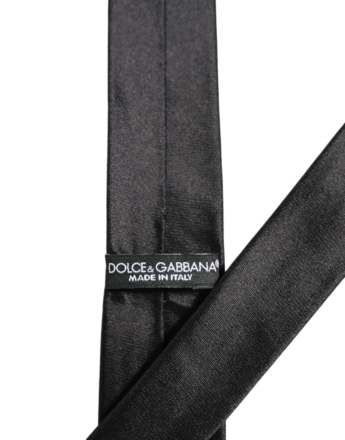 Men Black Satin Silk Classic Adjustable Tied Necktie Tie