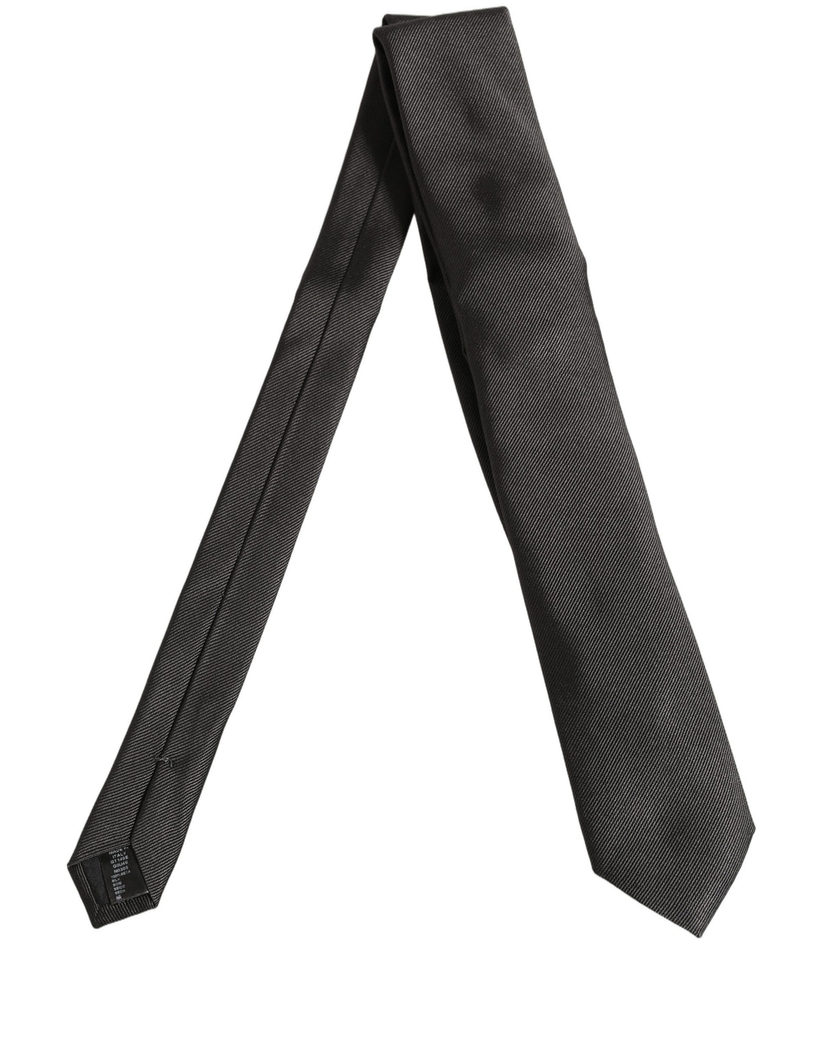 Men Dark Gray Silk Classic Adjustable Tied Necktie Tie