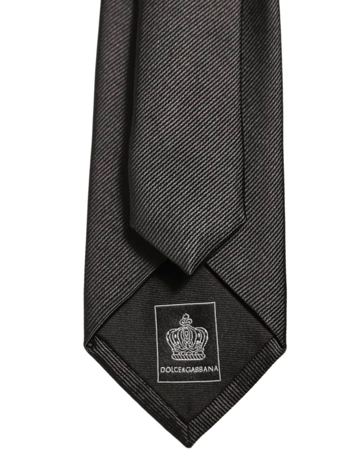 Men Dark Gray Silk Classic Adjustable Tied Necktie Tie