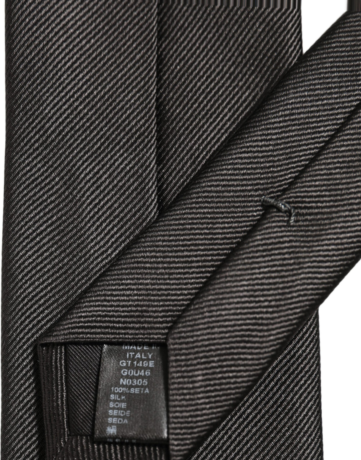 Men Dark Gray Silk Classic Adjustable Tied Necktie Tie