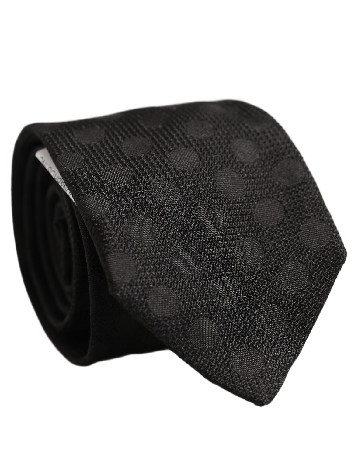 Black Polka Dot Jacquard Silk Adjustable Tied Necktie Tie
