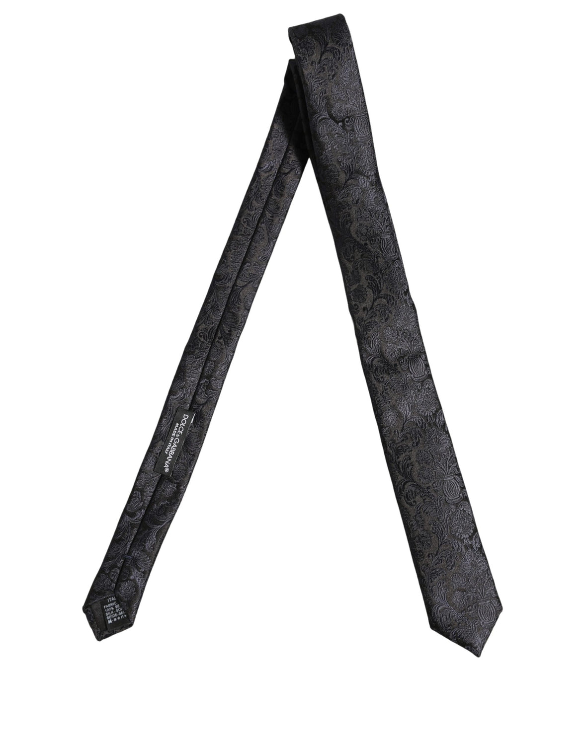 Men Dark Blue Floral Jacquard Adjustable Tied Necktie Tie