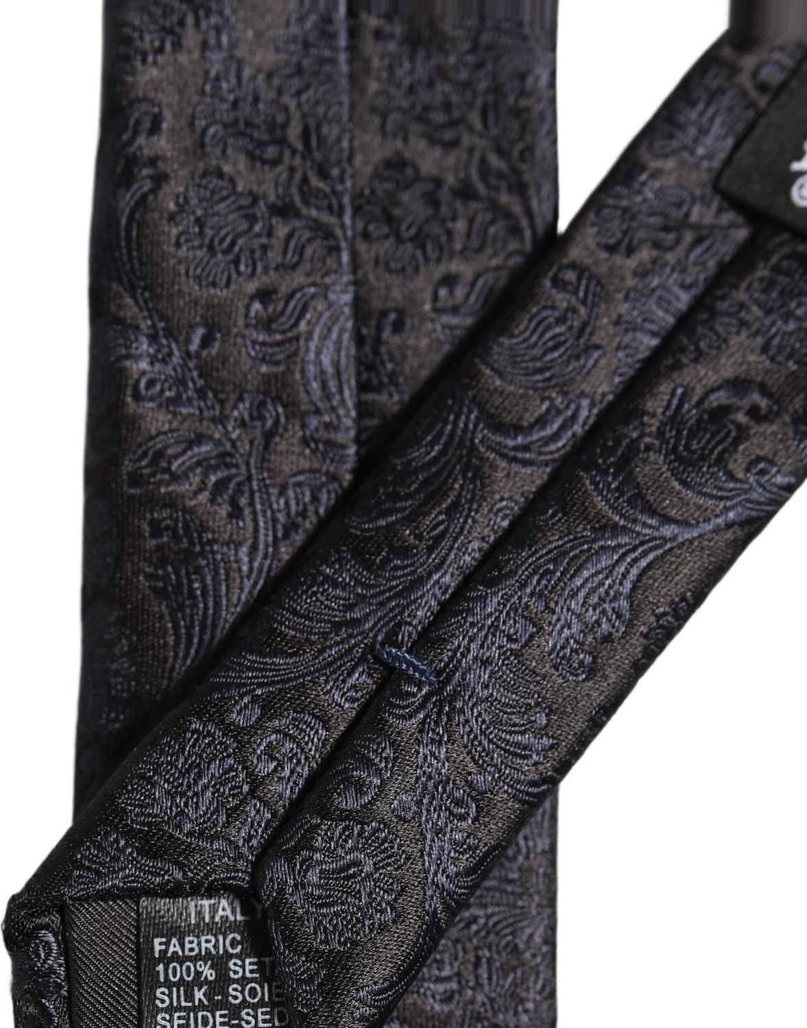 Men Dark Blue Floral Jacquard Adjustable Tied Necktie Tie