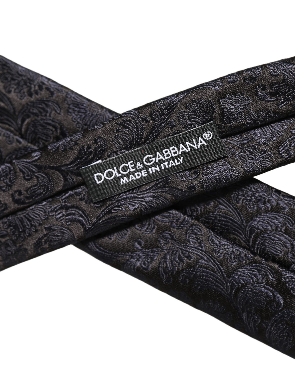 Men Dark Blue Floral Jacquard Adjustable Tied Necktie Tie
