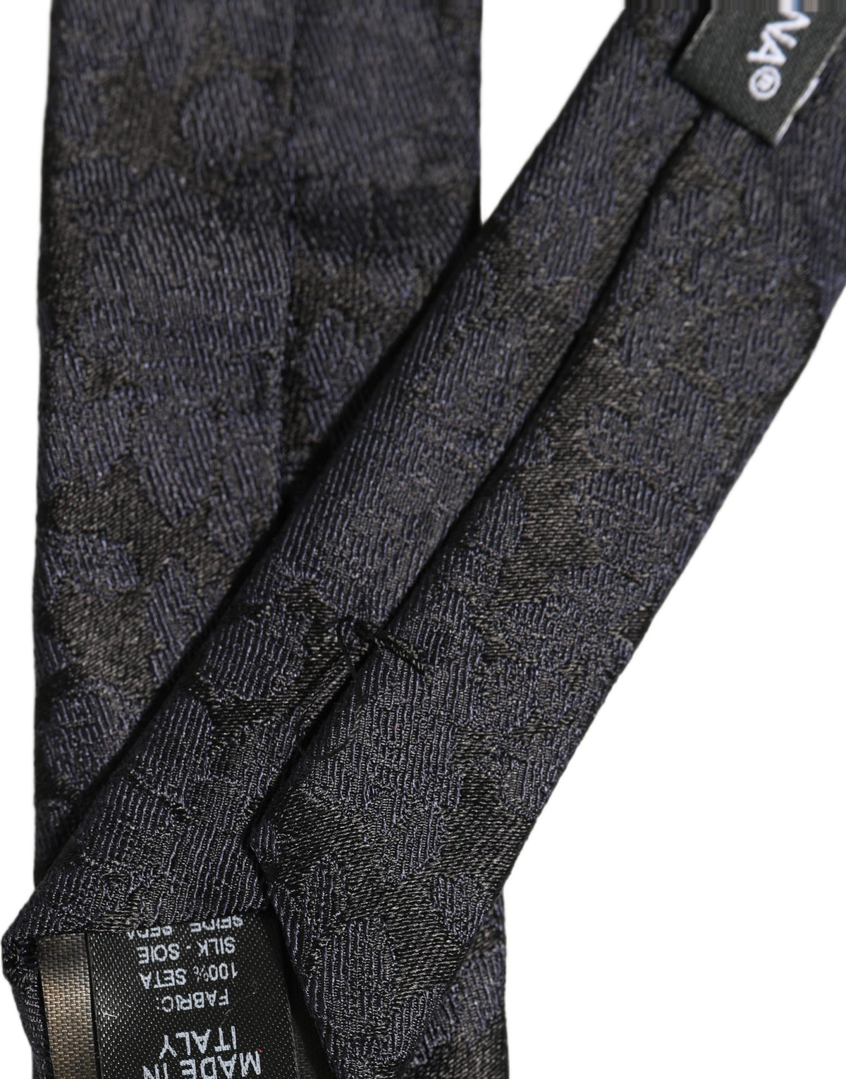 Men Black Floral Jacquard Adjustable Tied Necktie Tie