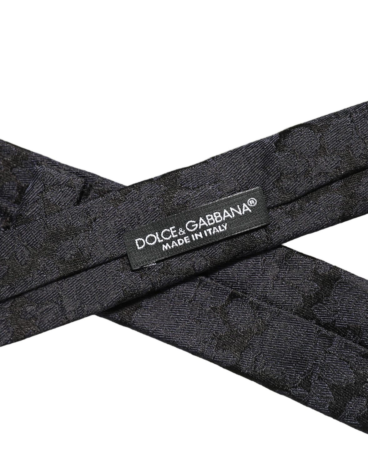 Men Black Floral Jacquard Adjustable Tied Necktie Tie