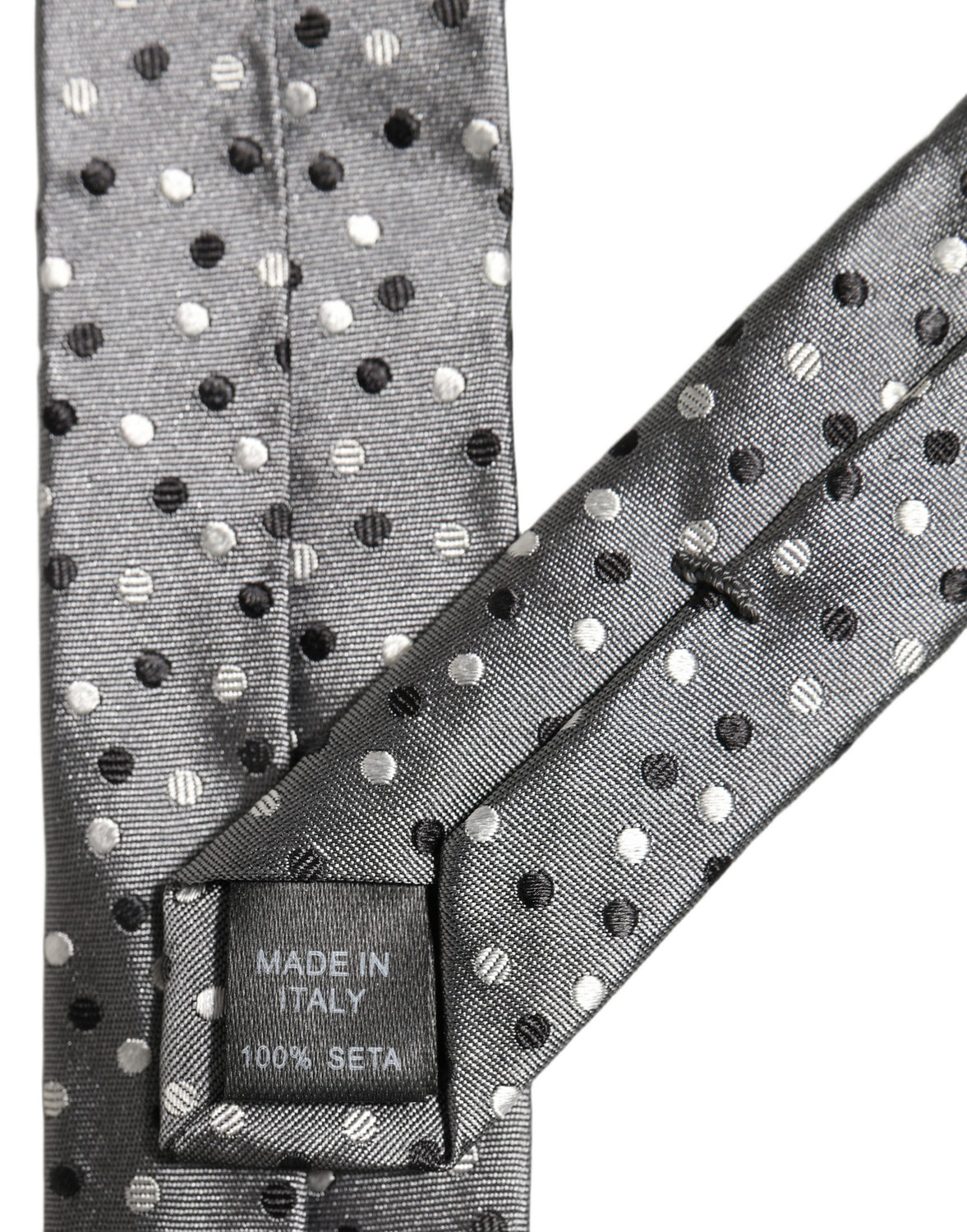 Men Gray Polka Dot Silk Adjustable Tied Necktie Tie