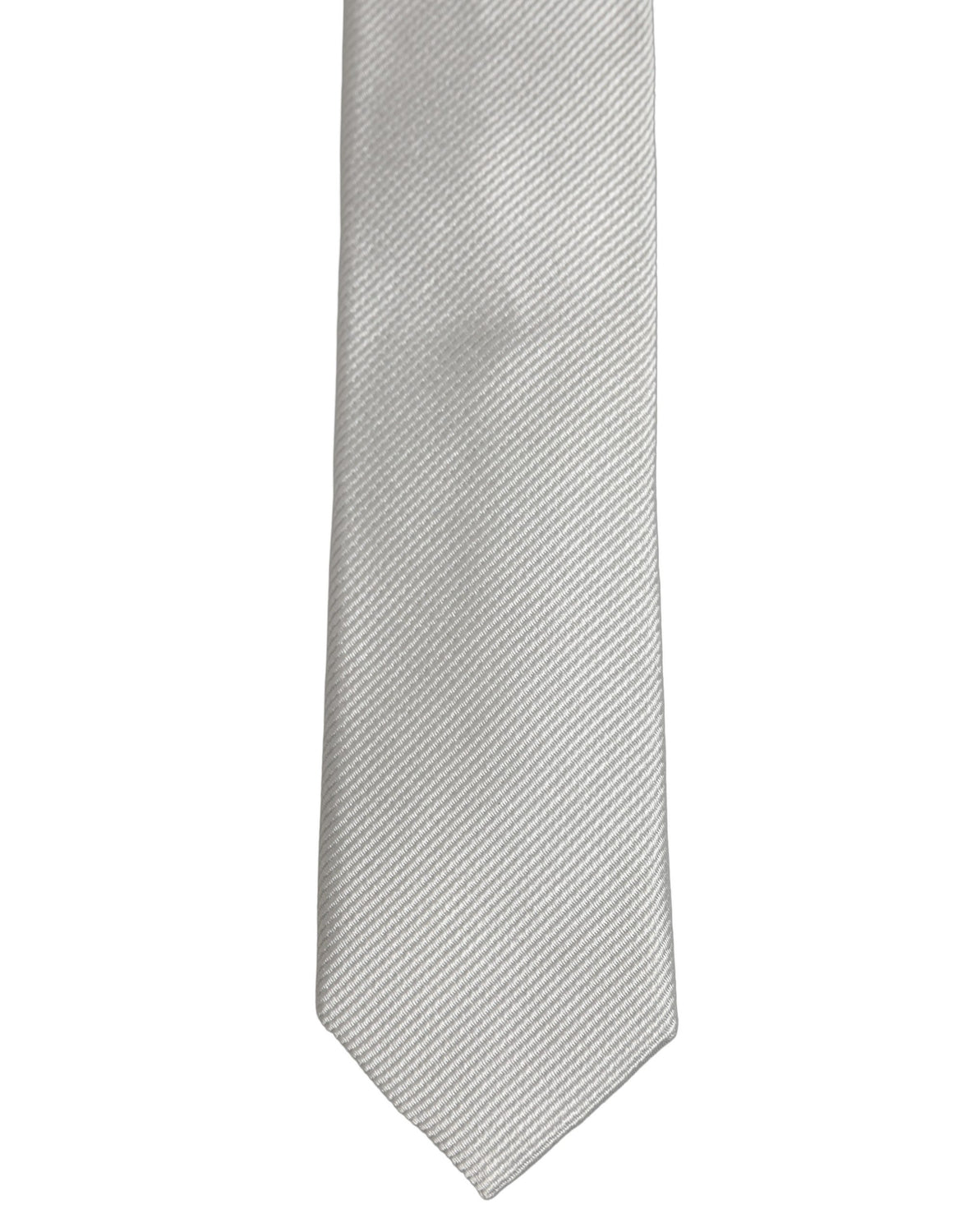 Men Light Gray Textured Silk Adjustable Tied Necktie Tie