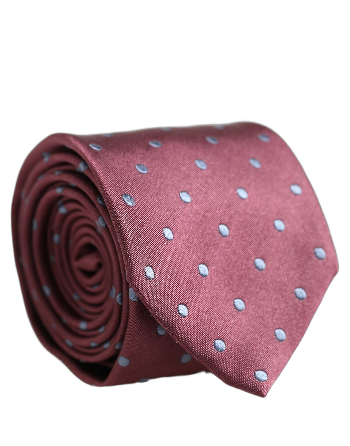 Men Maroon Silk Polka Dot Adjustable Tied Necktie Tie