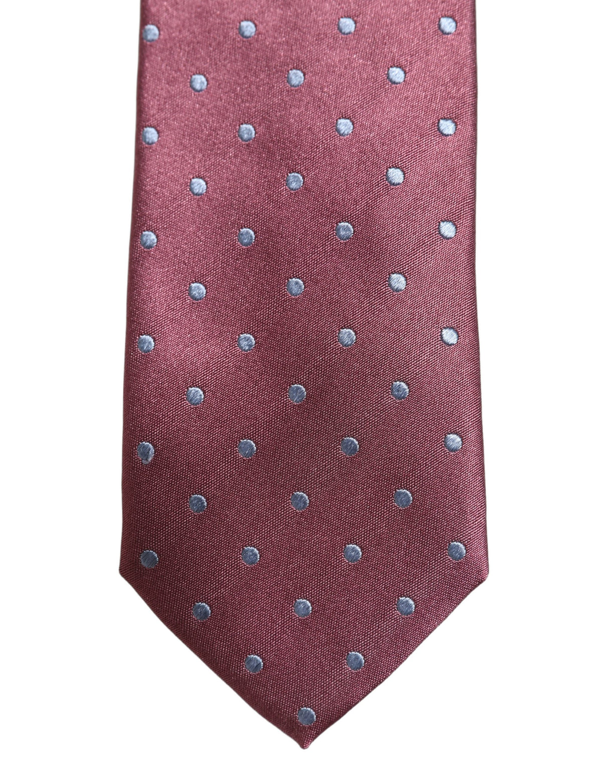 Men Maroon Silk Polka Dot Adjustable Tied Necktie Tie