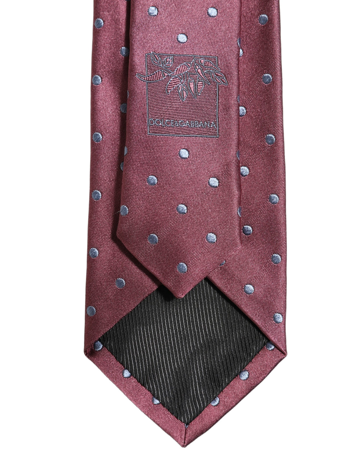 Men Maroon Silk Polka Dot Adjustable Tied Necktie Tie