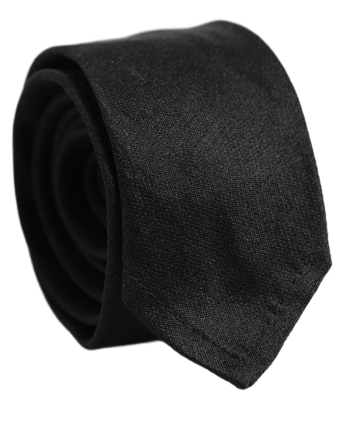 Men Black Satin Silk Classic Adjustable Tied Necktie Tie
