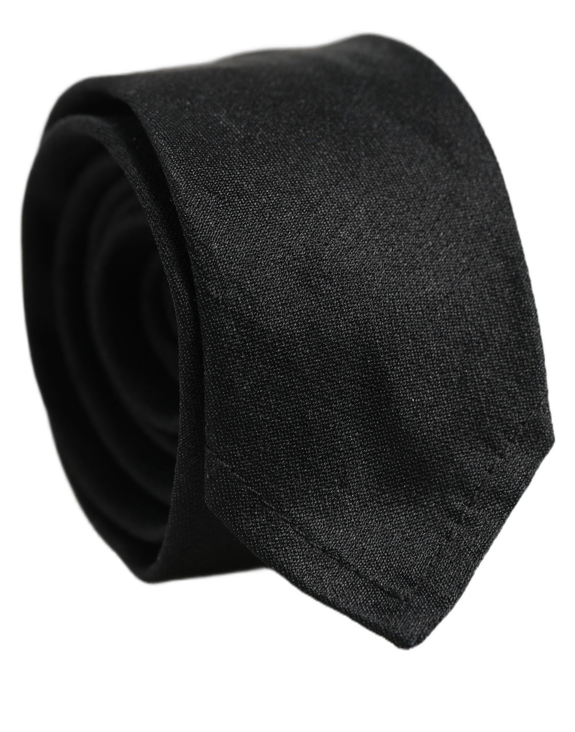 Men Black Satin Silk Classic Adjustable Tied Necktie Tie