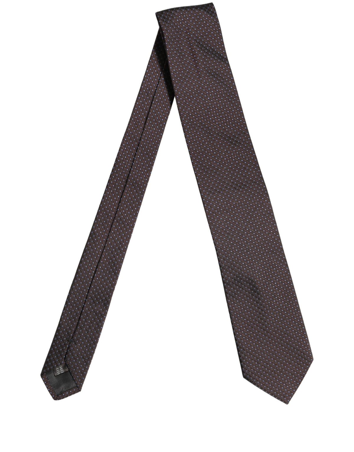 Men Brown Geometric Silk Adjustable Tied Necktie Tie