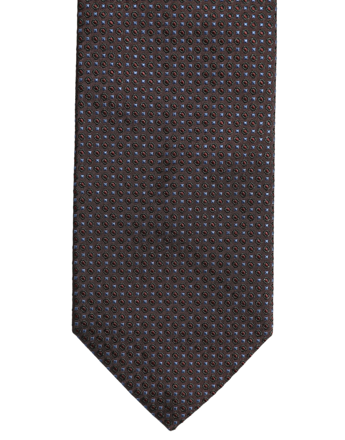 Men Brown Geometric Silk Adjustable Tied Necktie Tie
