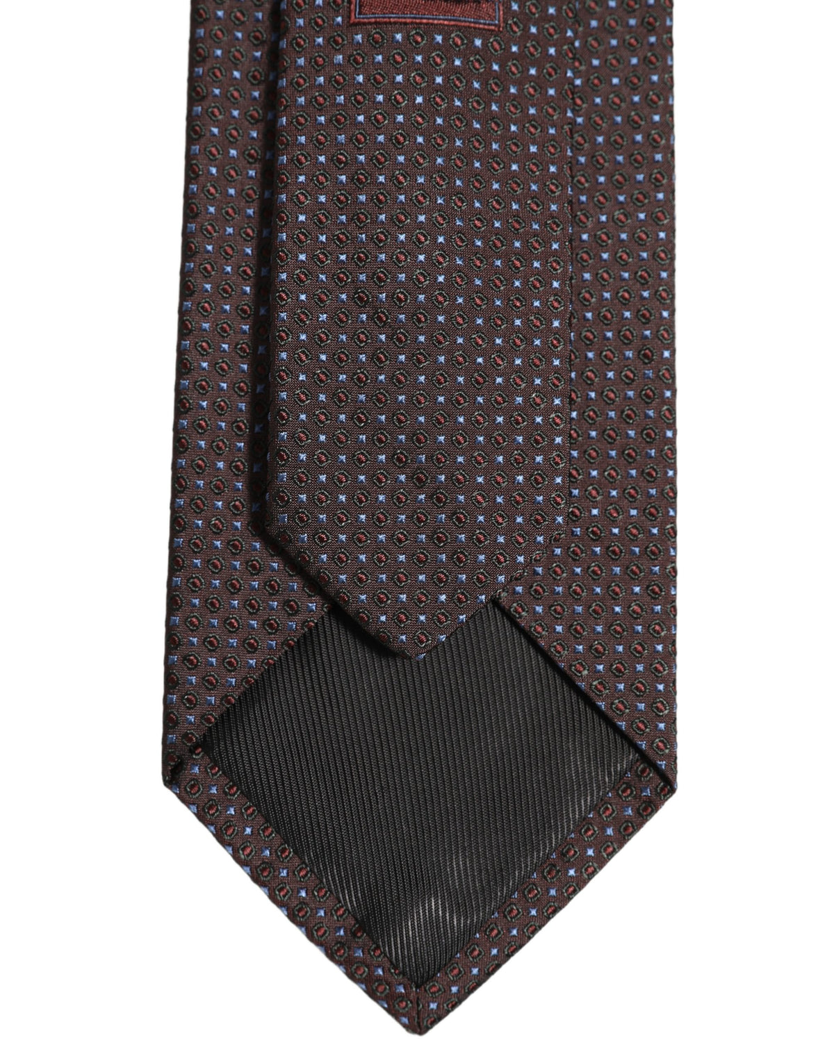 Men Brown Geometric Silk Adjustable Tied Necktie Tie