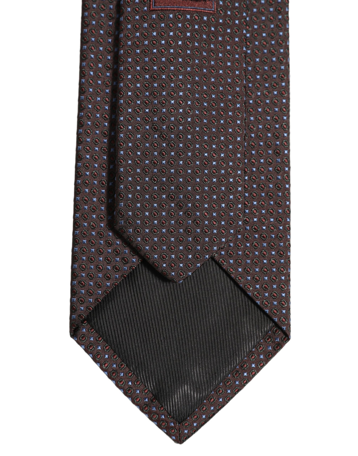 Men Brown Geometric Silk Adjustable Tied Necktie Tie