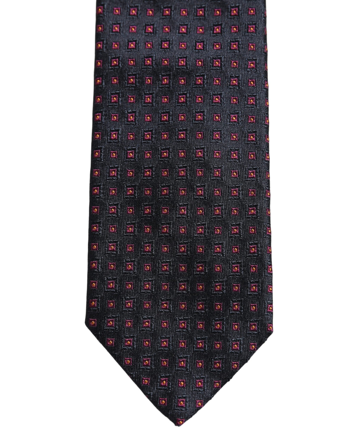 Men Dark Blue Geometric Silk Adjustable Tied Necktie Tie