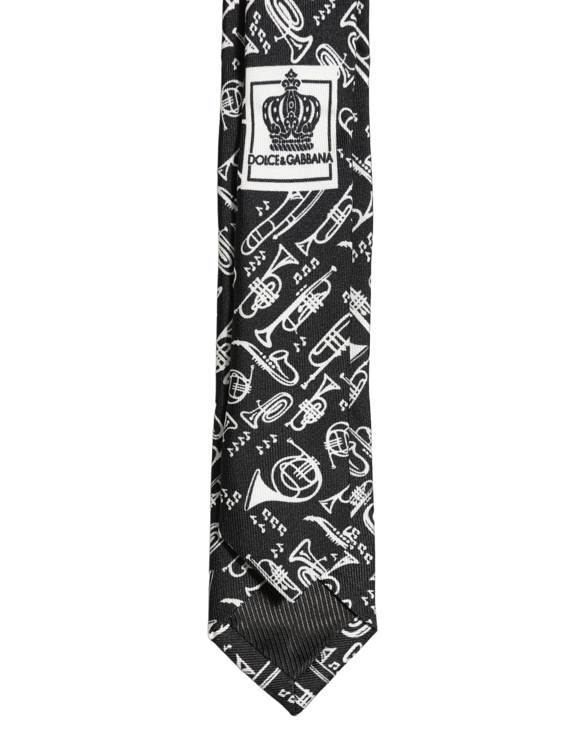 Black Musical Instrument Silk Adjustable Tied Necktie Tie