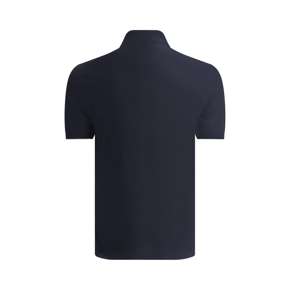 Blue Cotton Polo Shirt