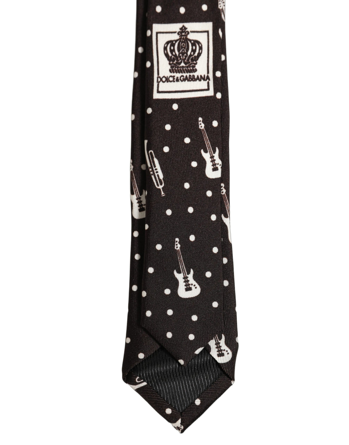 Black Musical Instrument Silk Adjustable Tied Necktie Tie