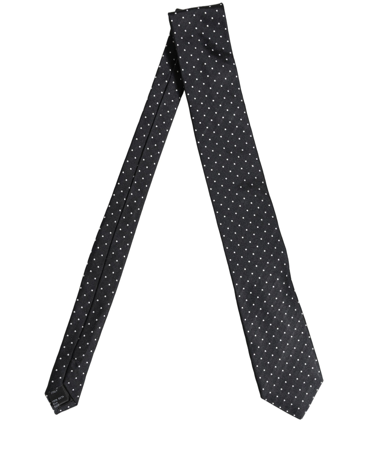 Dark Blue Silk Polka Dot Adjustable Tied Men Necktie Tie