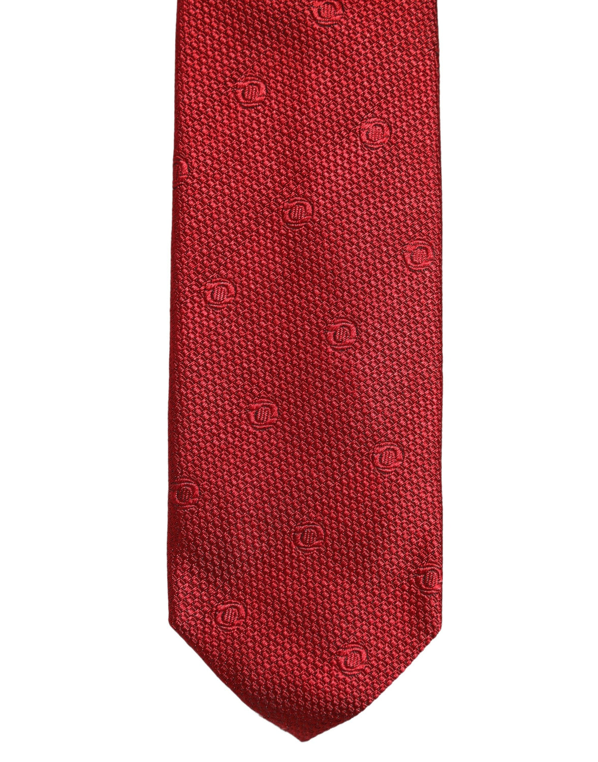 Red Silk Textured Pattern Adjustable Tied Men Necktie Tie