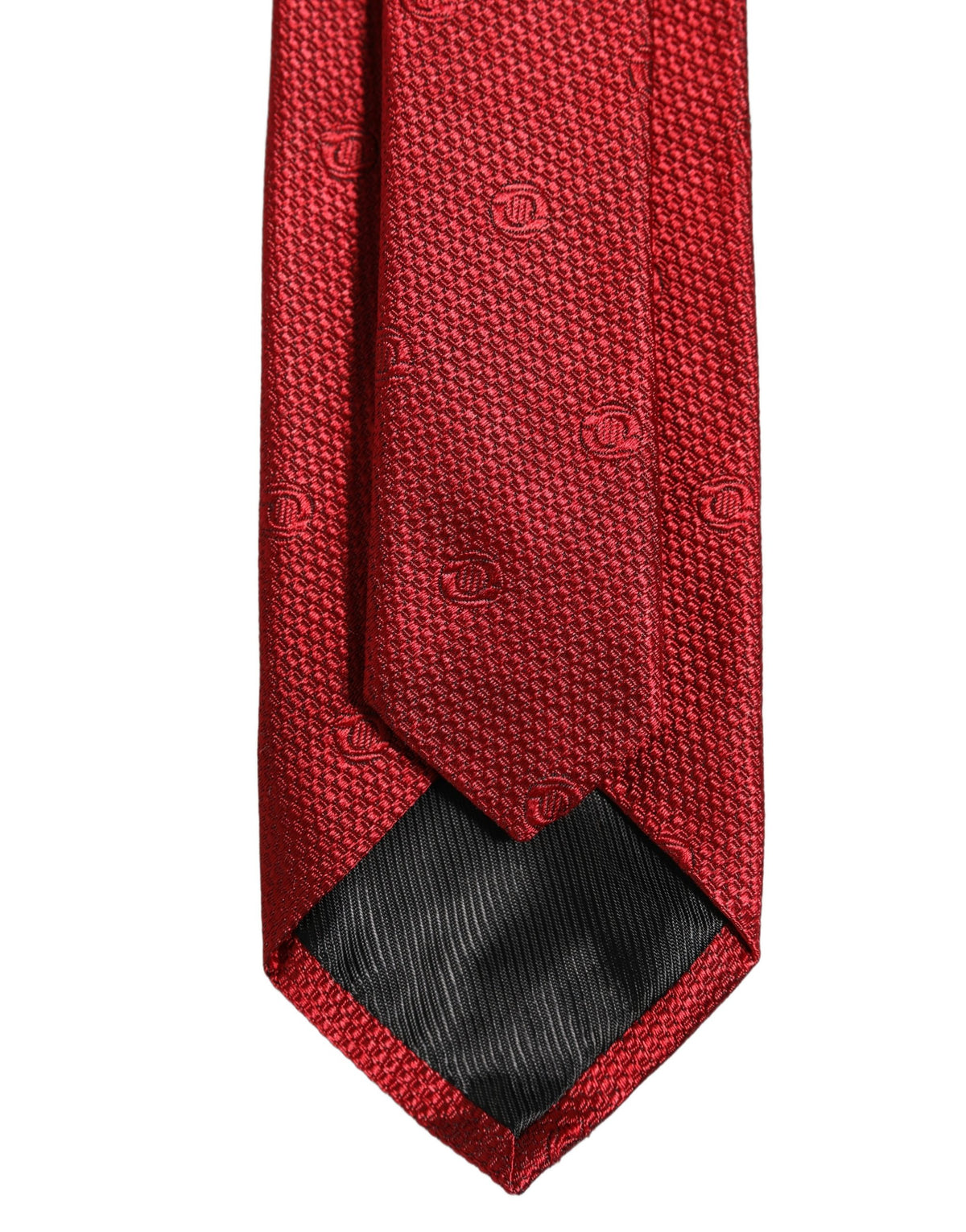 Red Silk Textured Pattern Adjustable Tied Men Necktie Tie