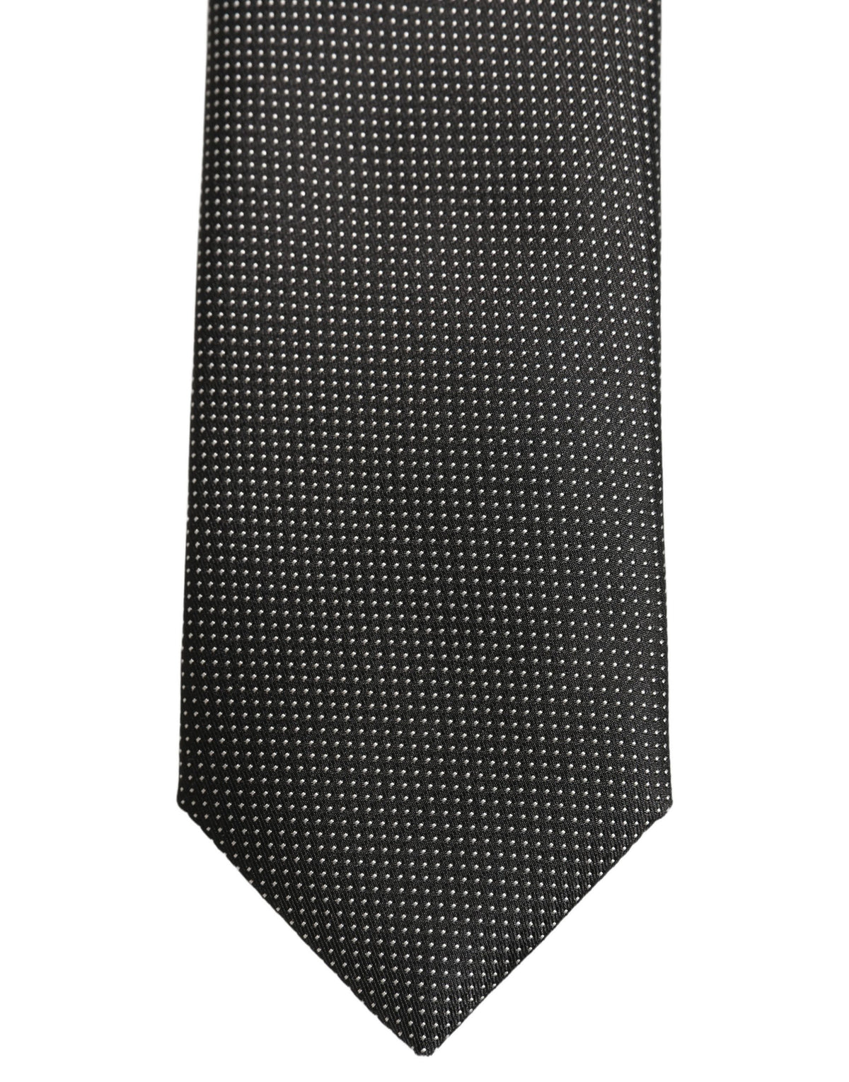 Black Silk Micro Polka Dot Adjustable Tied Necktie Tie