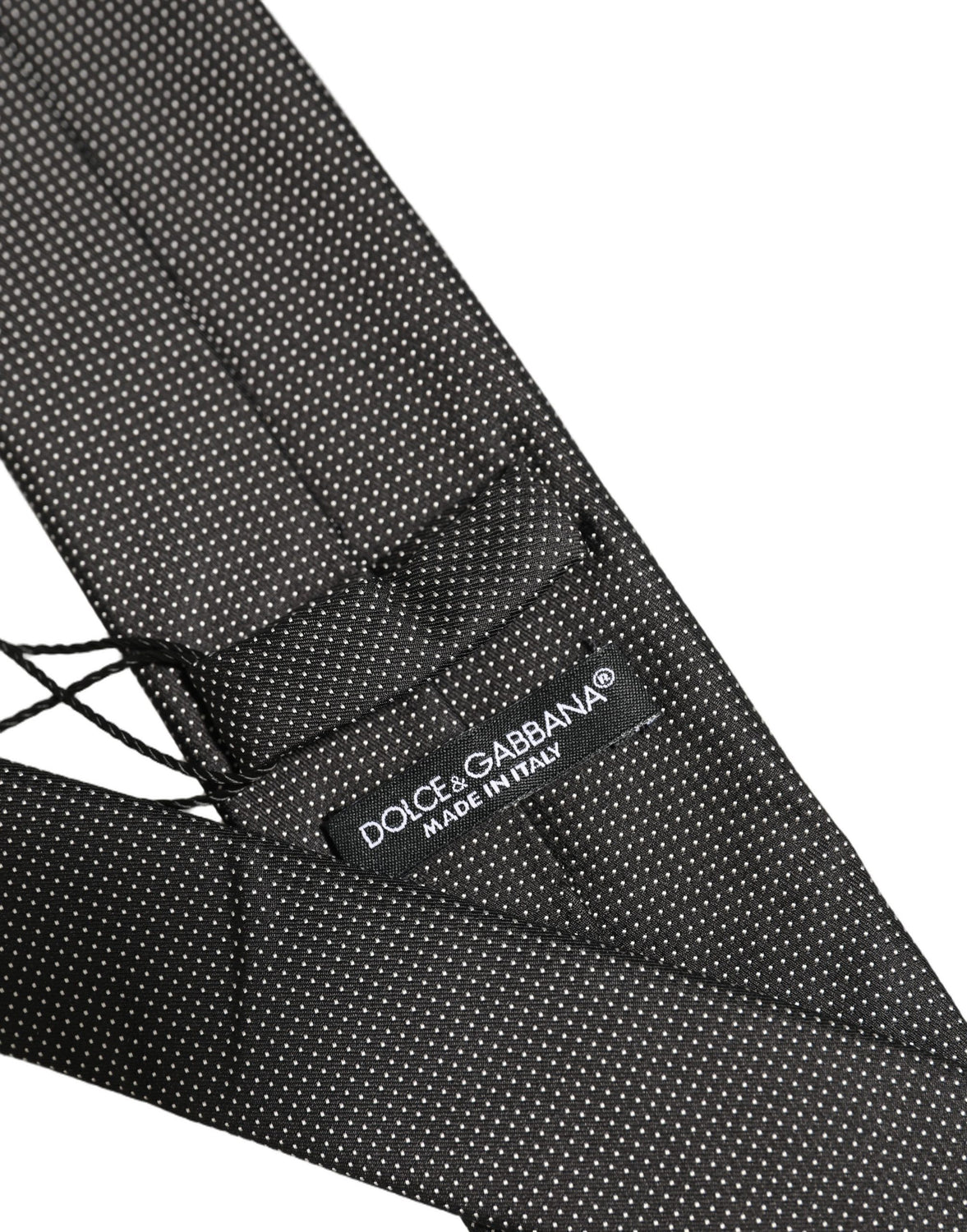 Black Silk Micro Polka Dot Adjustable Tied Necktie Tie
