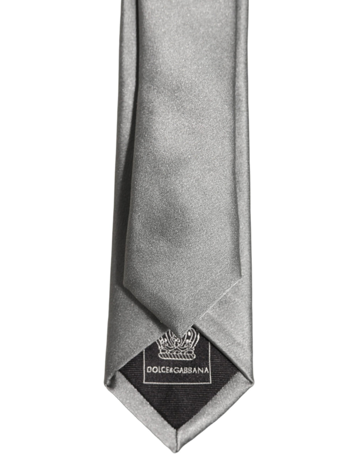 Gray Satin 100% Silk Adjustable Tied Men Necktie Tie
