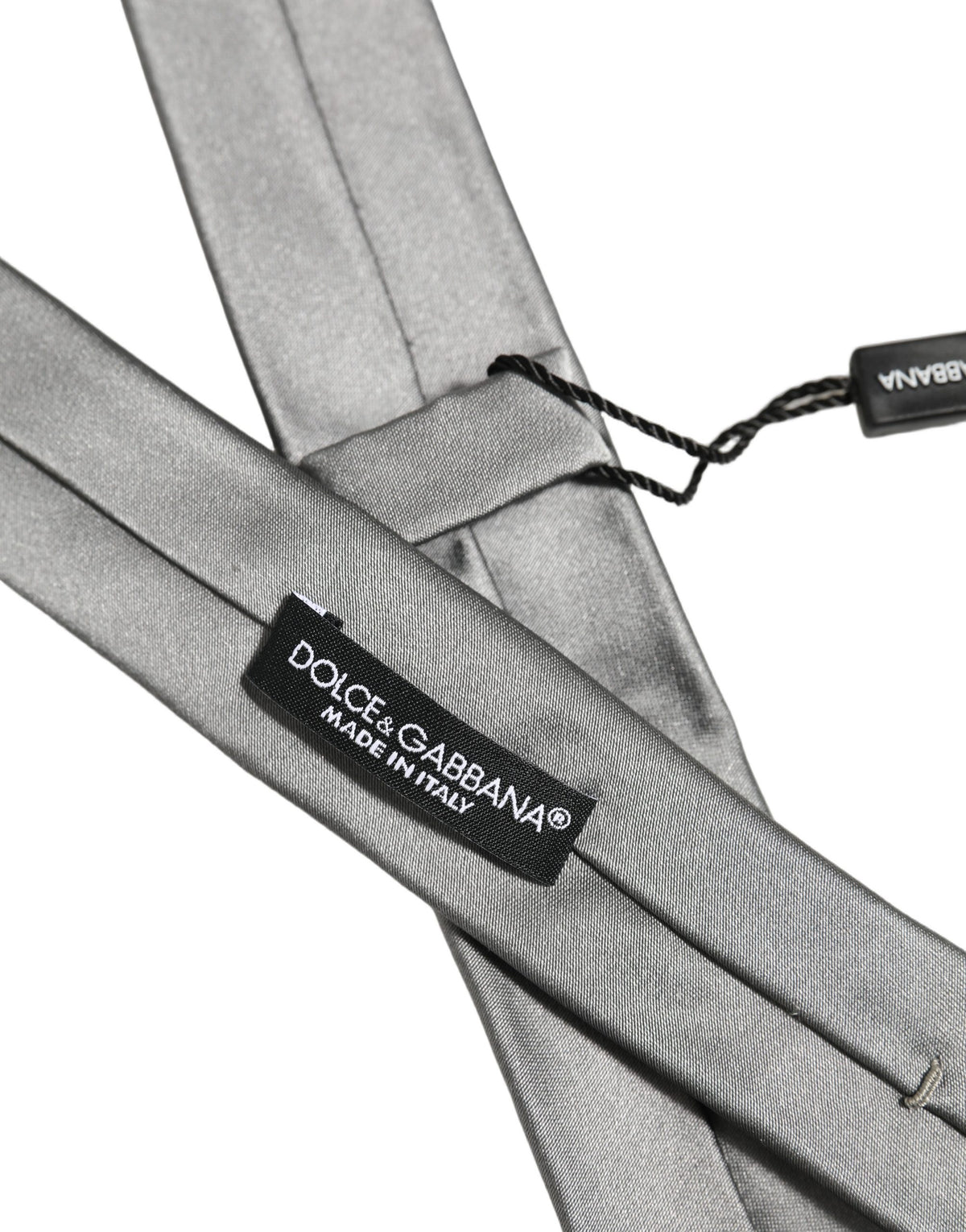 Gray Satin 100% Silk Adjustable Tied Men Necktie Tie