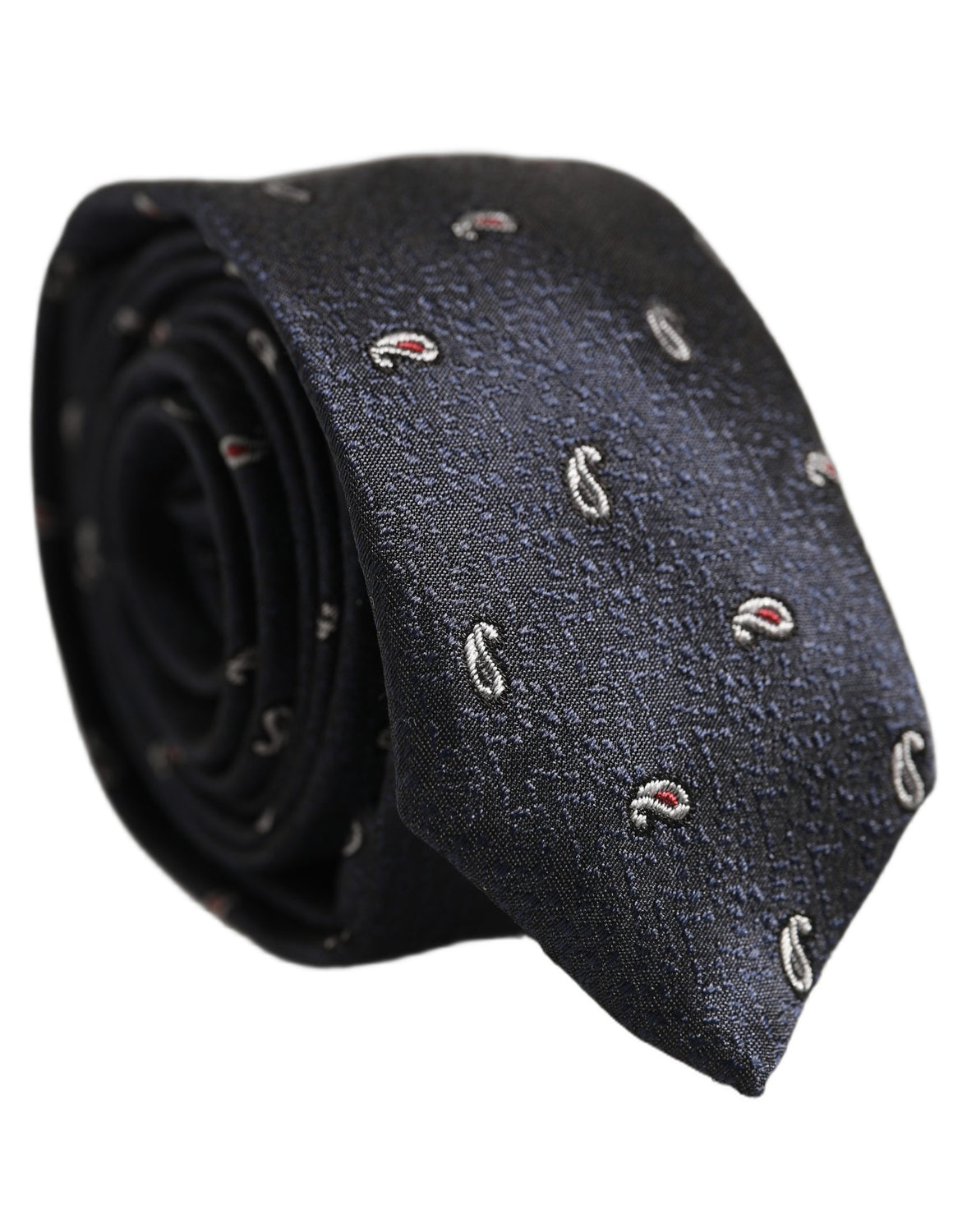 Dark Blue Silk Paisley Adjustable Tied Men Necktie Tie