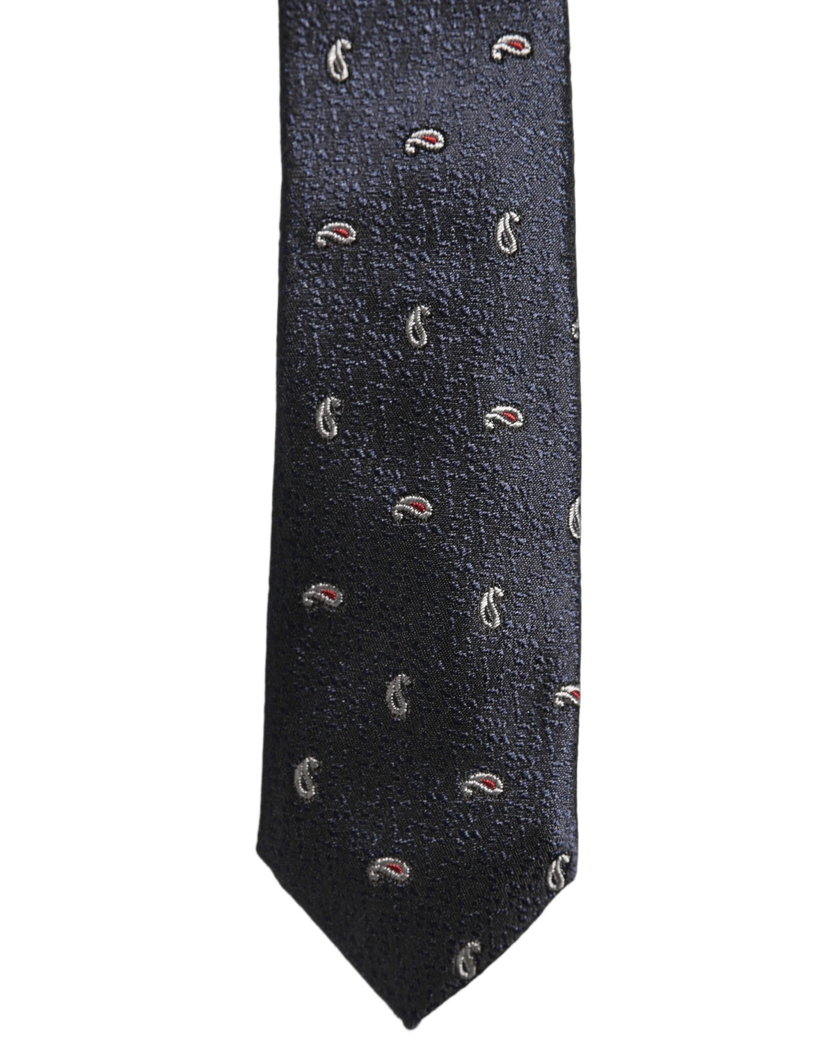 Dark Blue Silk Paisley Adjustable Tied Men Necktie Tie