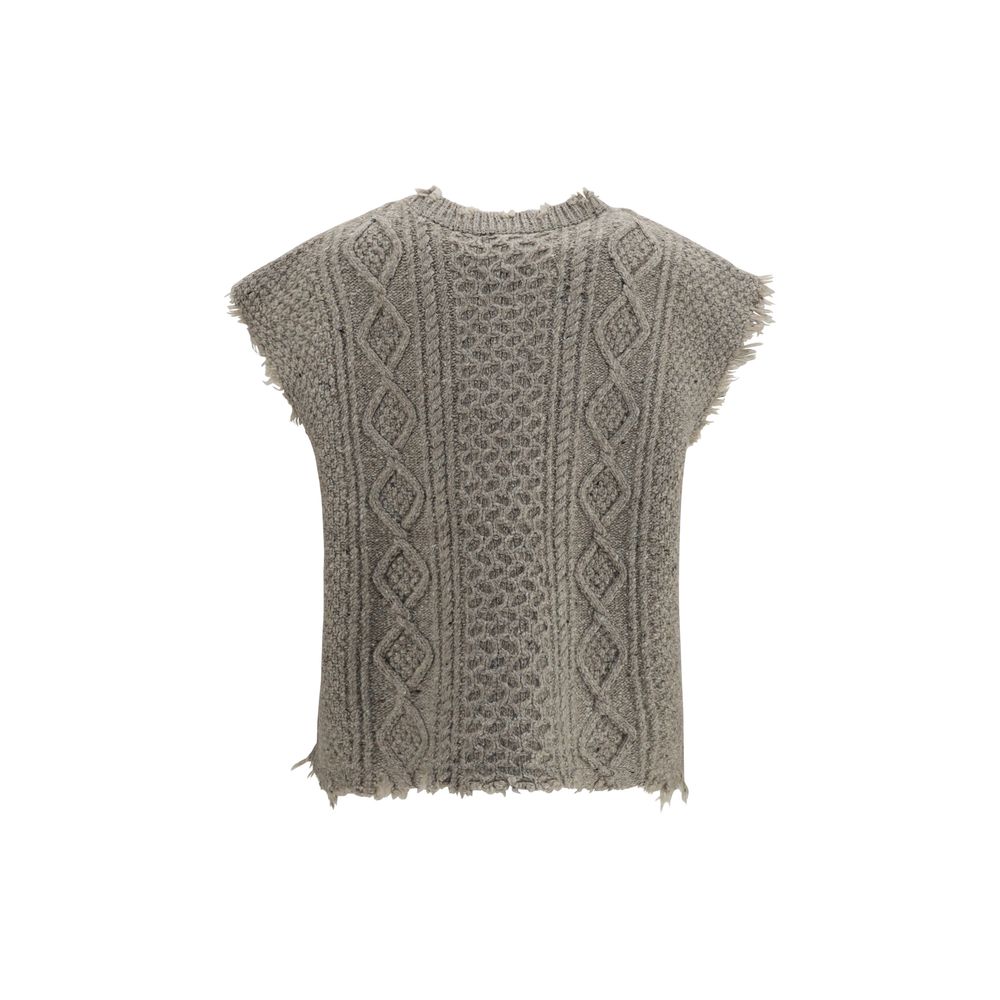 Beige Wool Oves Aries Sleeveles Sweater