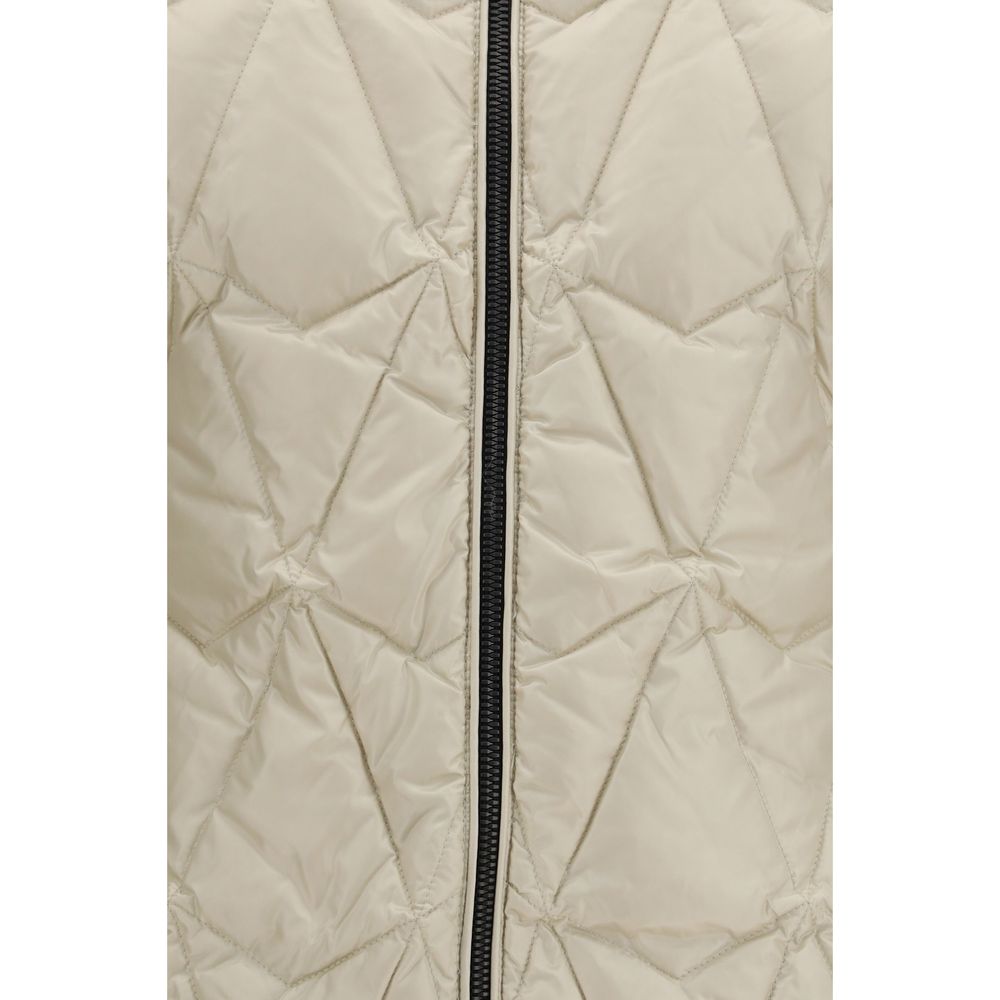 Beige Goose Down Full-Length Jacket